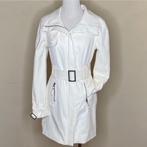 Bebe white belted trench coat